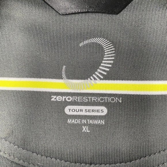 ZERO RESTRICTION Tour Series Rio Mar Golf‎ Polo Gray/Yellow Stripe XL - Picture 6 of 6